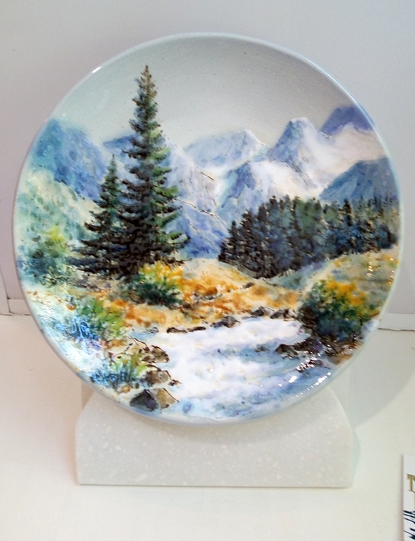Тарелка сувенирная (Горный пейзаж-осень)